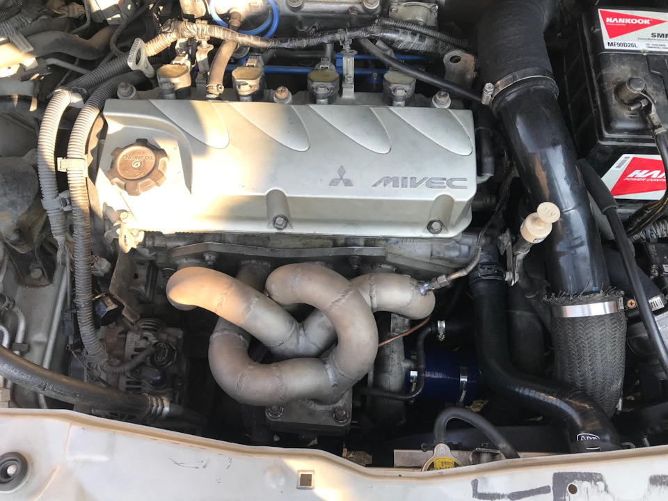 Кастомный турбоколлектор из нержавейки. — Mitsubishi Grandis, 2,4 л ...
