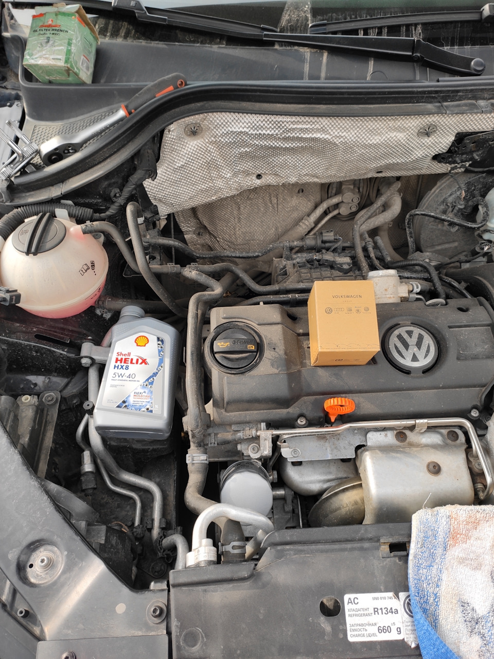 Очередная замена масла — Volkswagen Tiguan (1G), 1,4 л, 2012 года ...