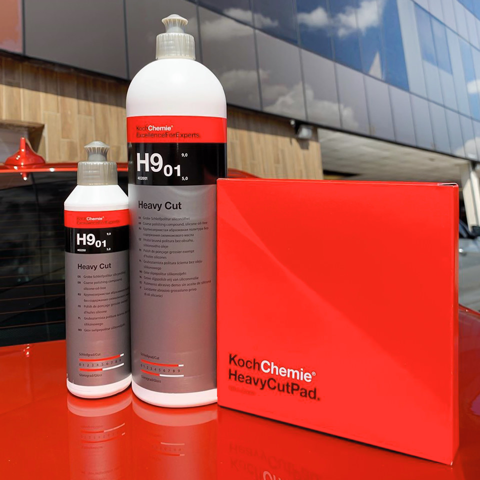 KochChemie HEAVY CUT H9.01 & HEAVY CUT PAD Крупнозернистая абразивная ...