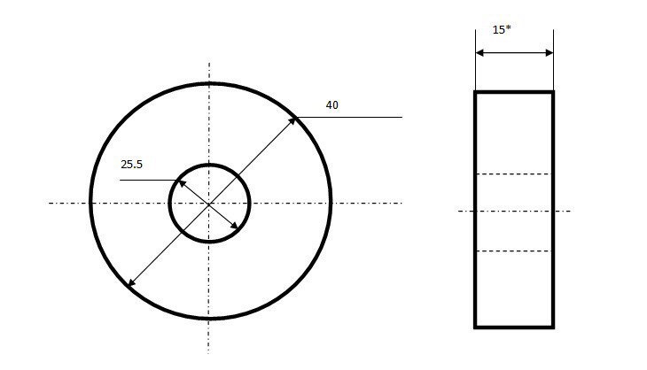 Чертеж шайбы с размерами
