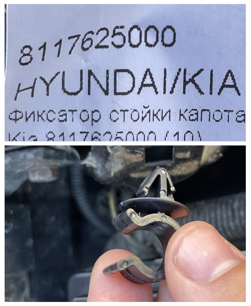 Теперь прут стойка не будет опираться на АКБ. — Hyundai Accent (2G). Запчасти на фото: 8117625000