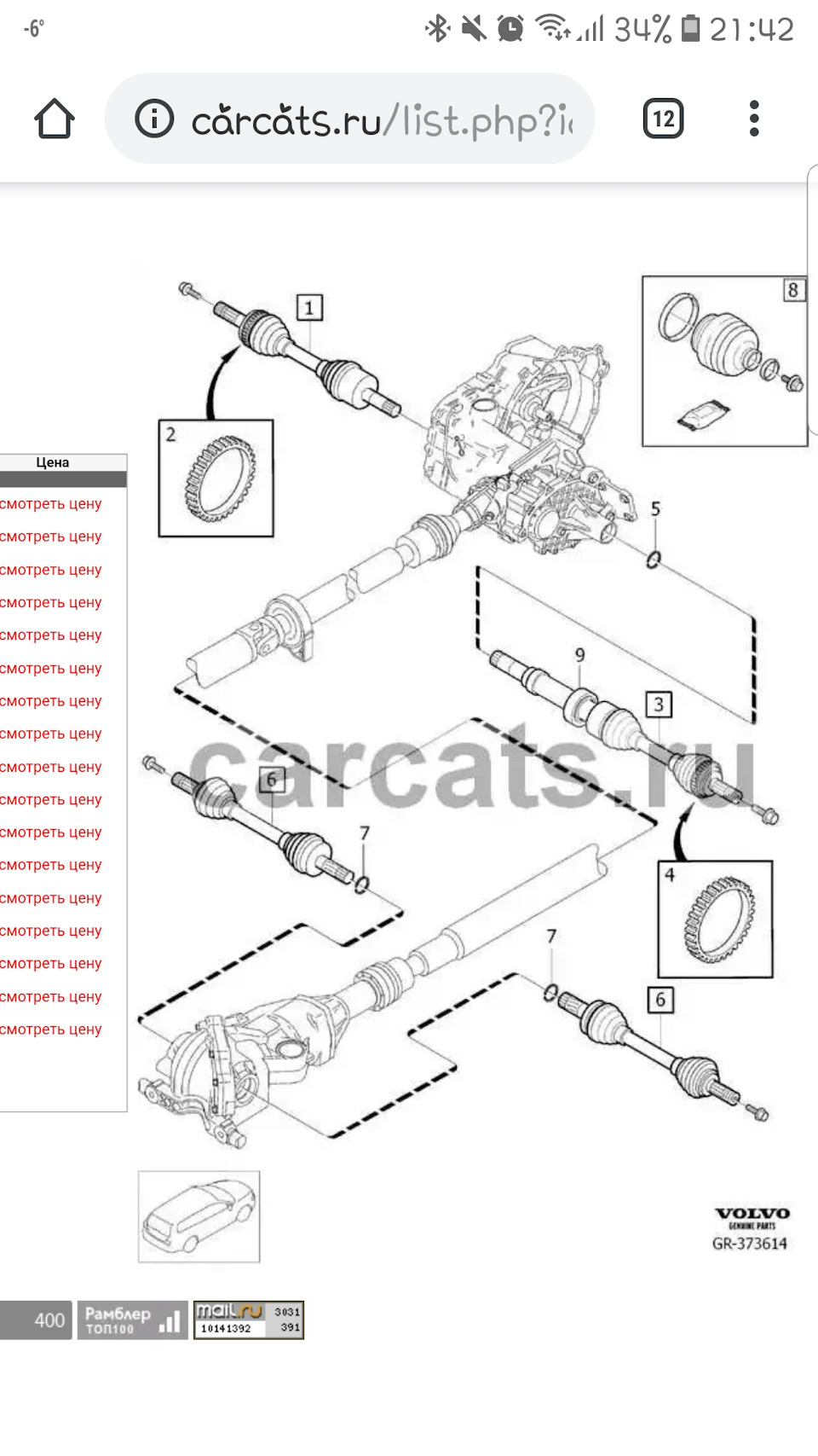 Каркатс. CARCATS Volvo.