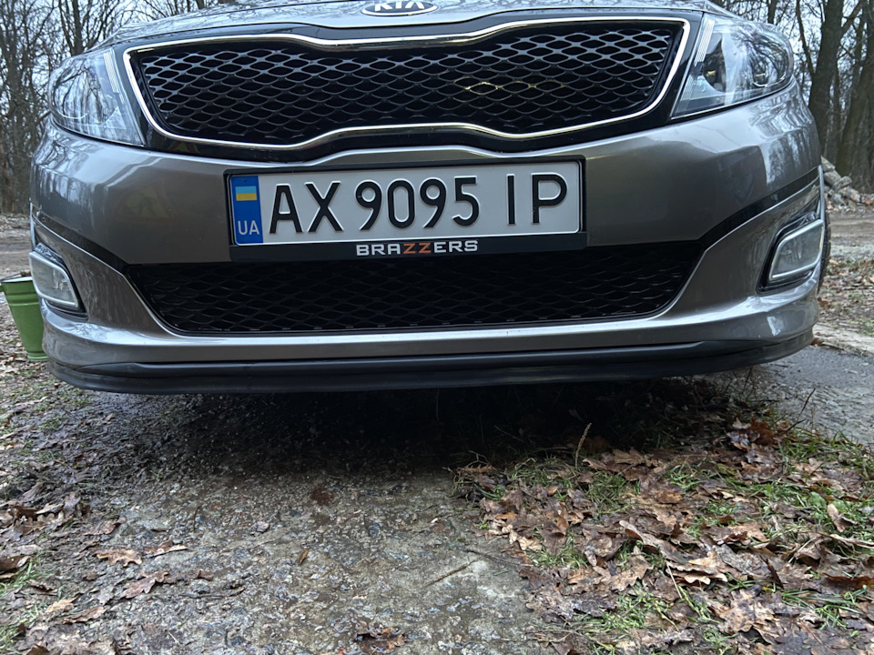 Резиновая губа на передний бампер — KIA Optima (3G), 2,4 л, 2015 года ...