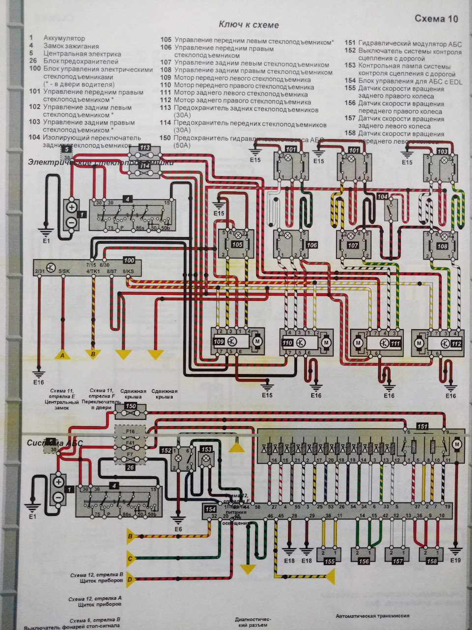 Электрическая схема соединения массы Audi 80 B3