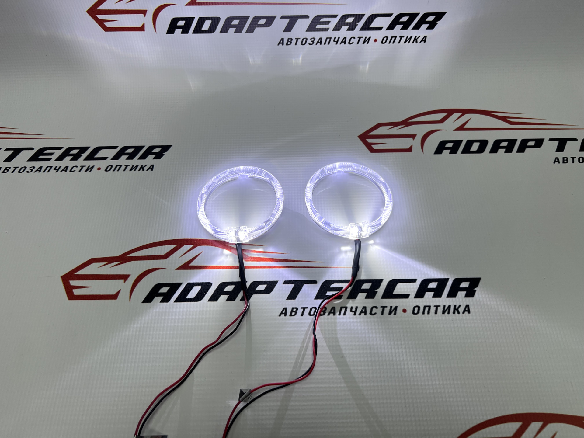 Ангельские глазки LED 2.5 дюйма для маски Б-9 белые, 2-ух режимные, 12V ...