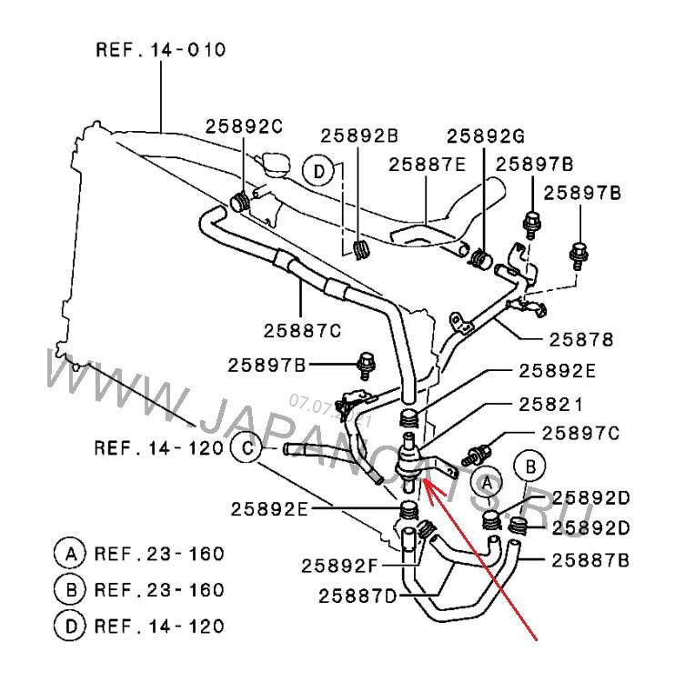 Митсубиси аутлендер схема охлаждения двигателя