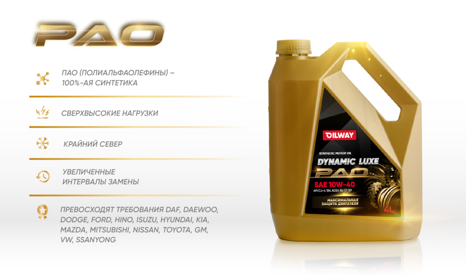 Dynamic Luxe PAO — масла на полиальфаолефинах — Нефтесинтез на DRIVE2