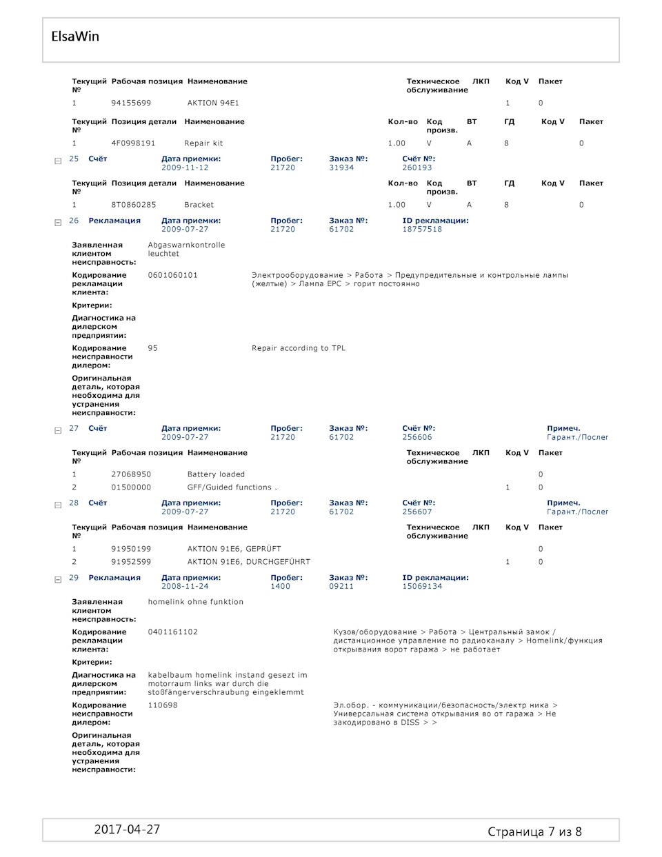 Фото в бортжурнале Audi A6 (C6). Запчасти на фото: 4F0998191, 8T0860285, Z1720