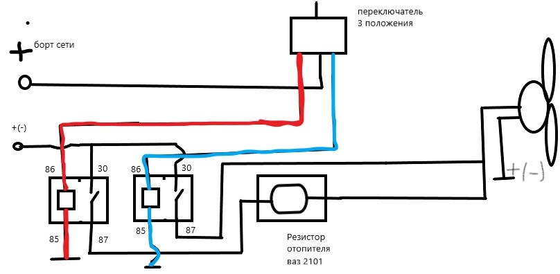 Схема включения вентилятора охлаждения 2114 инжектор
