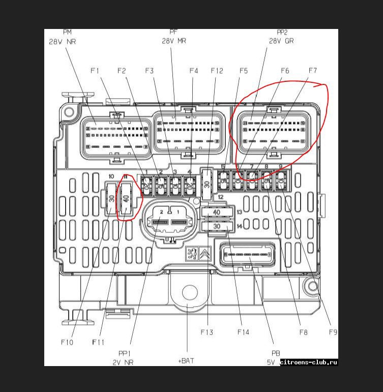 Ситроен с4 б7 схема предохранителей