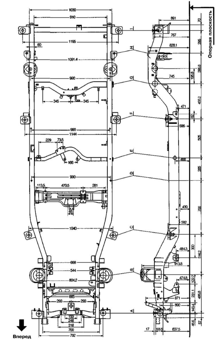 Чертеж рамы kia sportage 1