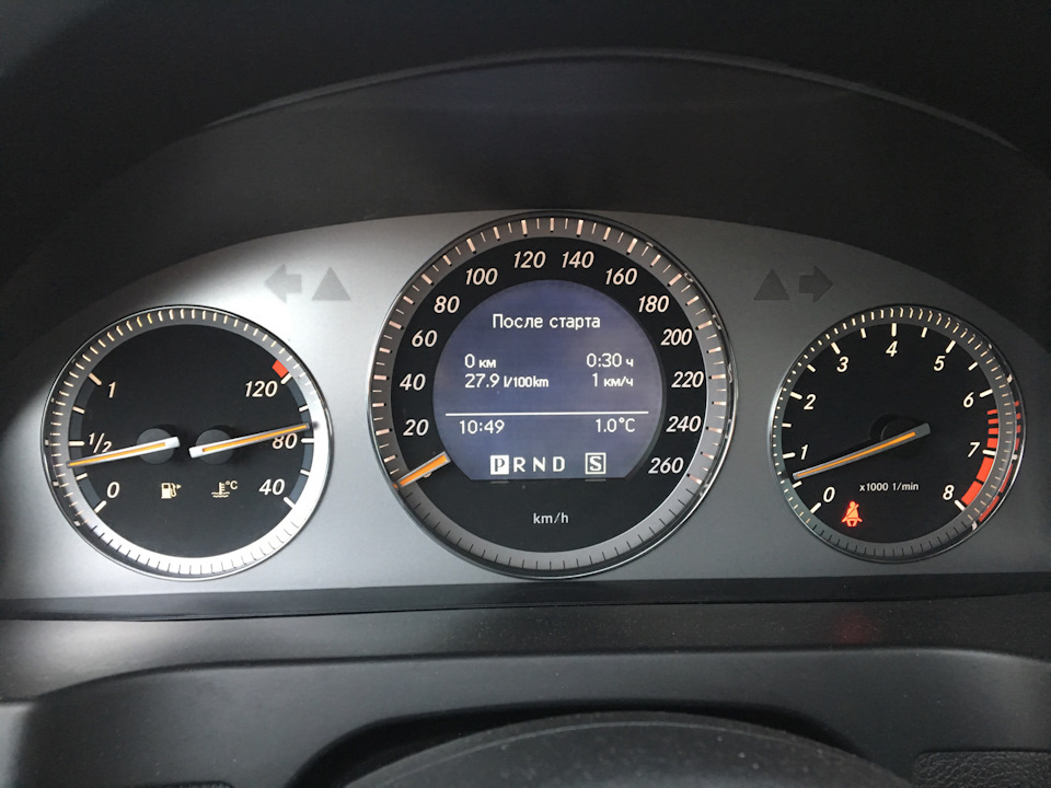 Расход топлива на холостых — Mercedes-Benz C-class (W204), 2,5 л, 2008 ...