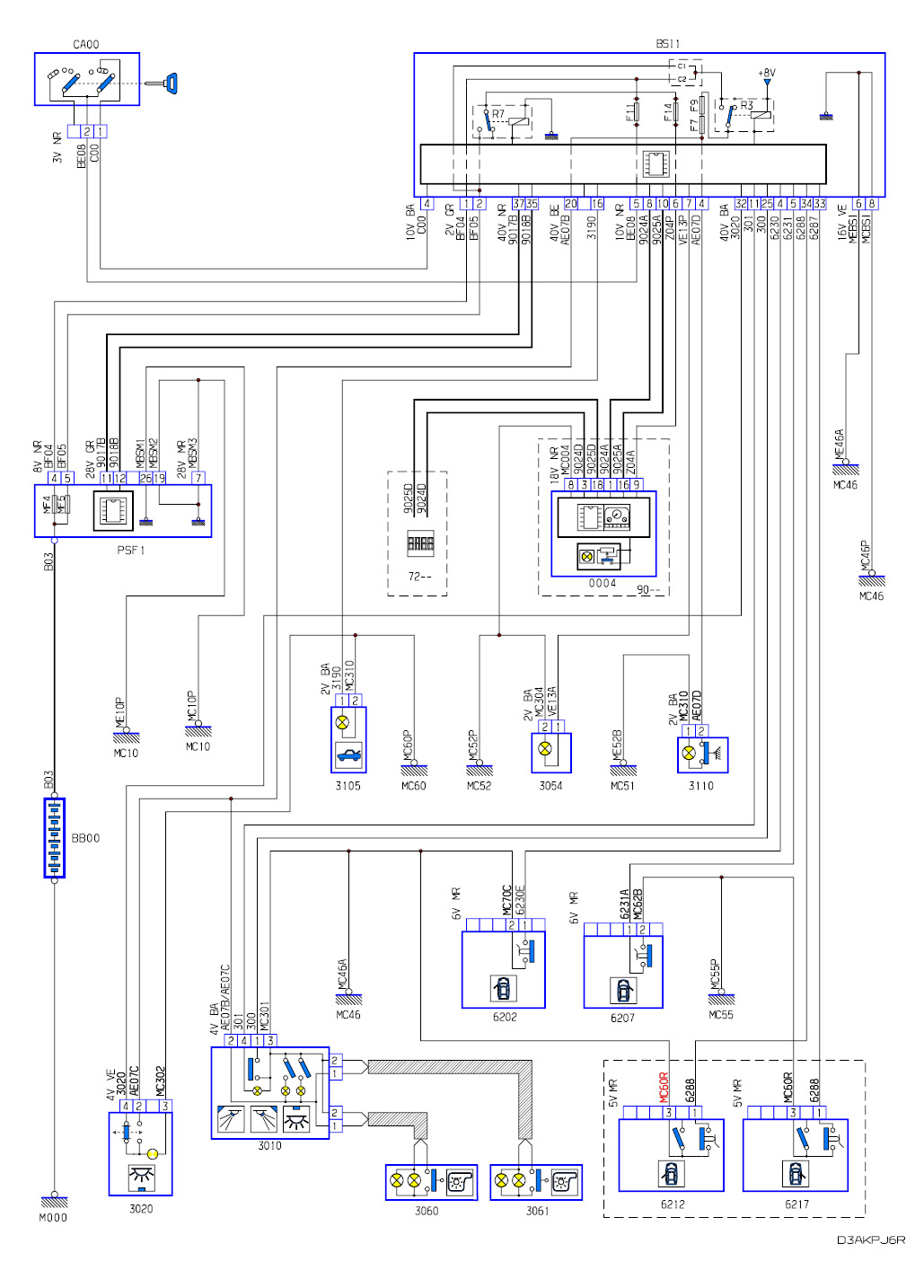 Электросхема пежо 307
