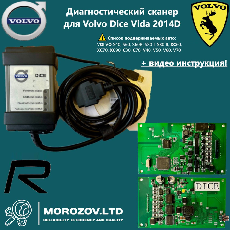 Диагностический сканер для Volvo Dice Vida 2014D на Volvo S60 (1G), Volvo V70 II, Volvo XC70 II, Volvo XC90 (1G), Volvo S80 (2G). | 9 999 ₽ в городе Москва | DRIVE2