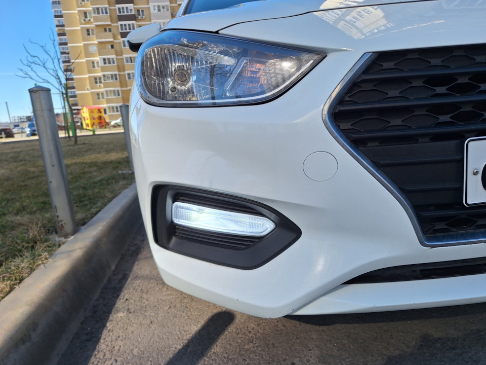 Лампы ДХО — Hyundai Solaris (2G), 1,6 л, 2017 года | стайлинг | DRIVE2
