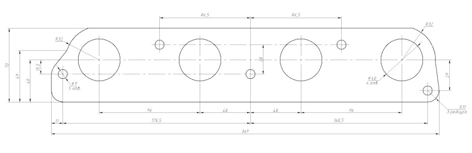 Чертеж проставки под впускной коллектор — ИЖ 2125, 1,8 л, 1989 года ...