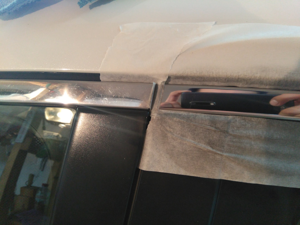 2. Левая планка до полировки, правая после. — Honda Accord (8G)