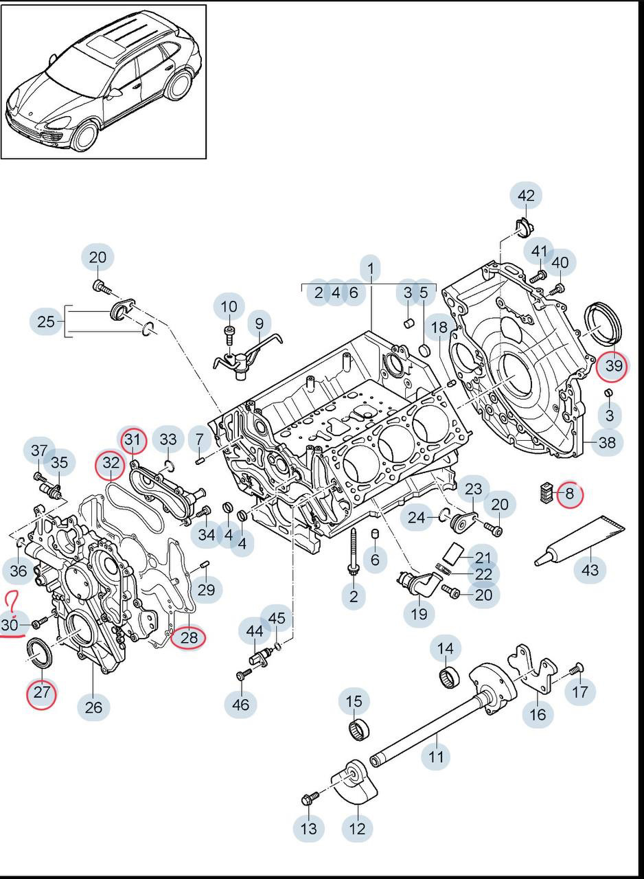 Все что обвел под замену. — Porsche Cayenne (2G) 958