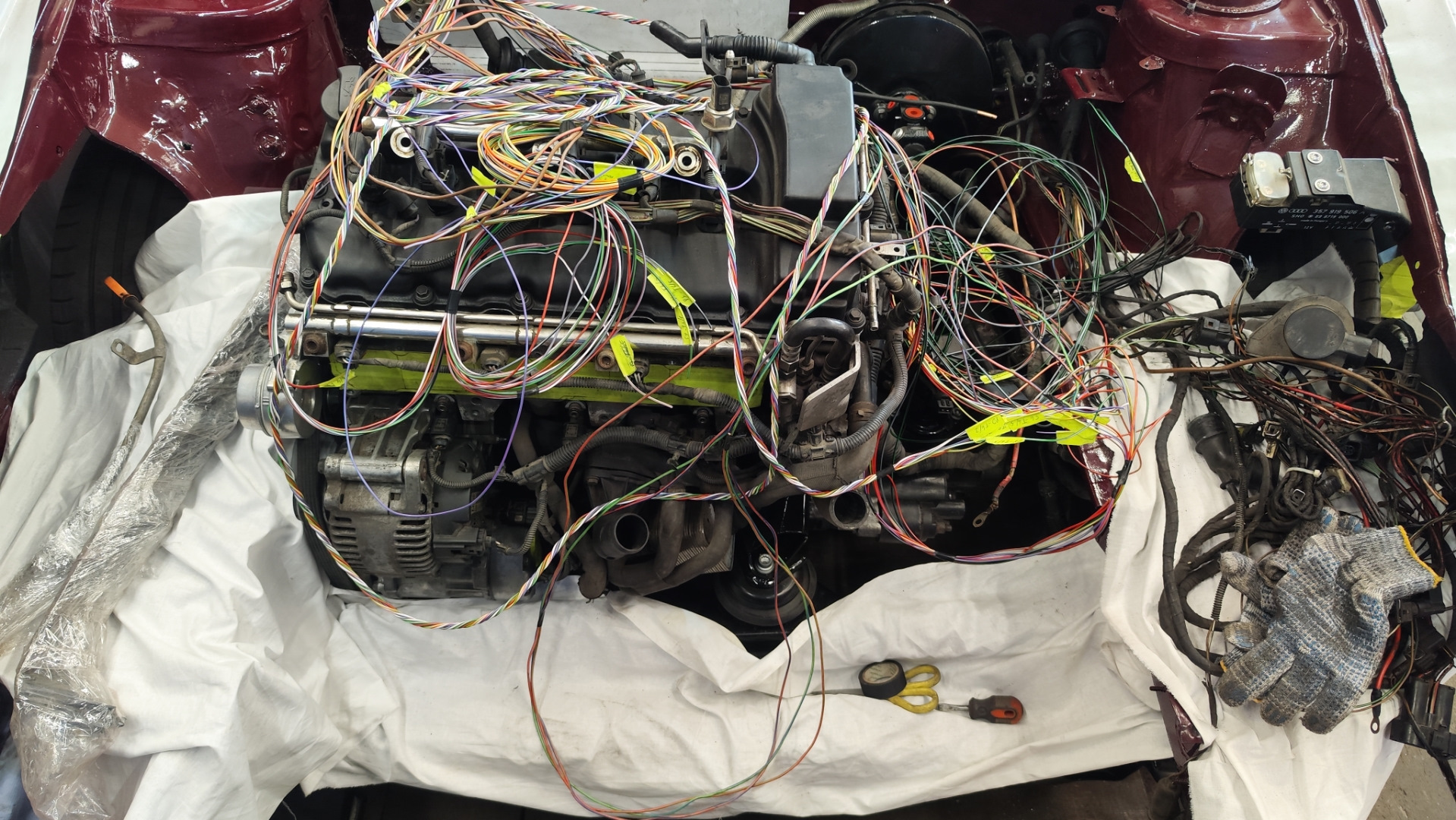 Swap 3,2 axz #7 жгут проводов ЭБУ — Volkswagen Passat Variant (B3), 3,2 ...