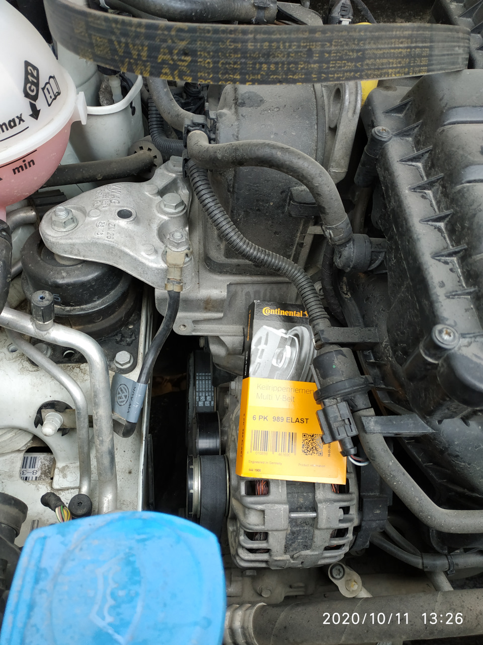 Замена приводного ремня. Continental. — Volkswagen Polo Sedan, 1,6 л ...