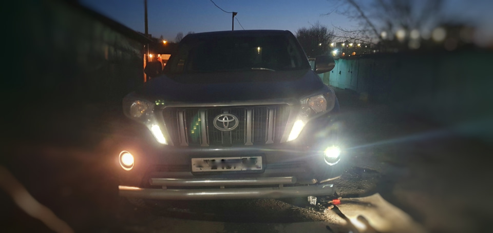 Установка диодных туманок на Prado 150 — DRIVE2