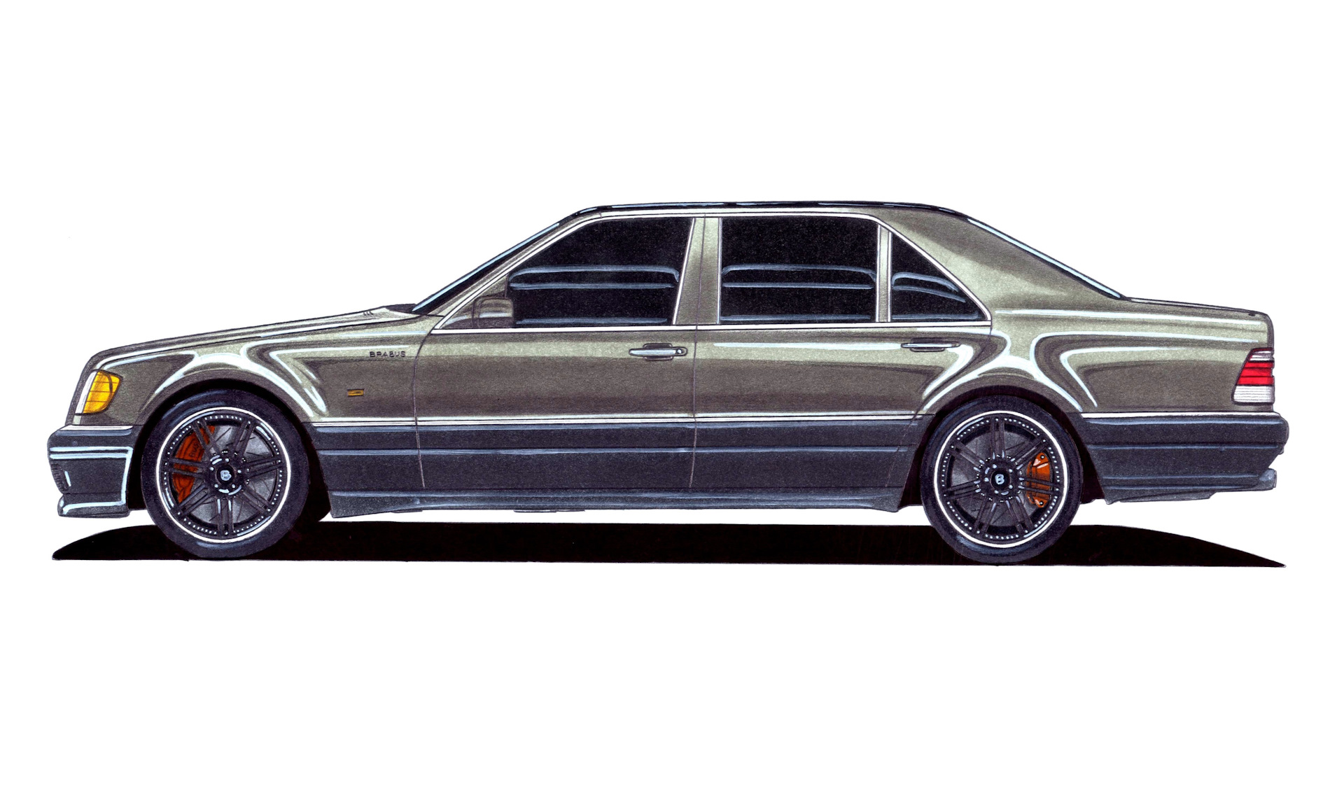 Mercedes w140 рисунок