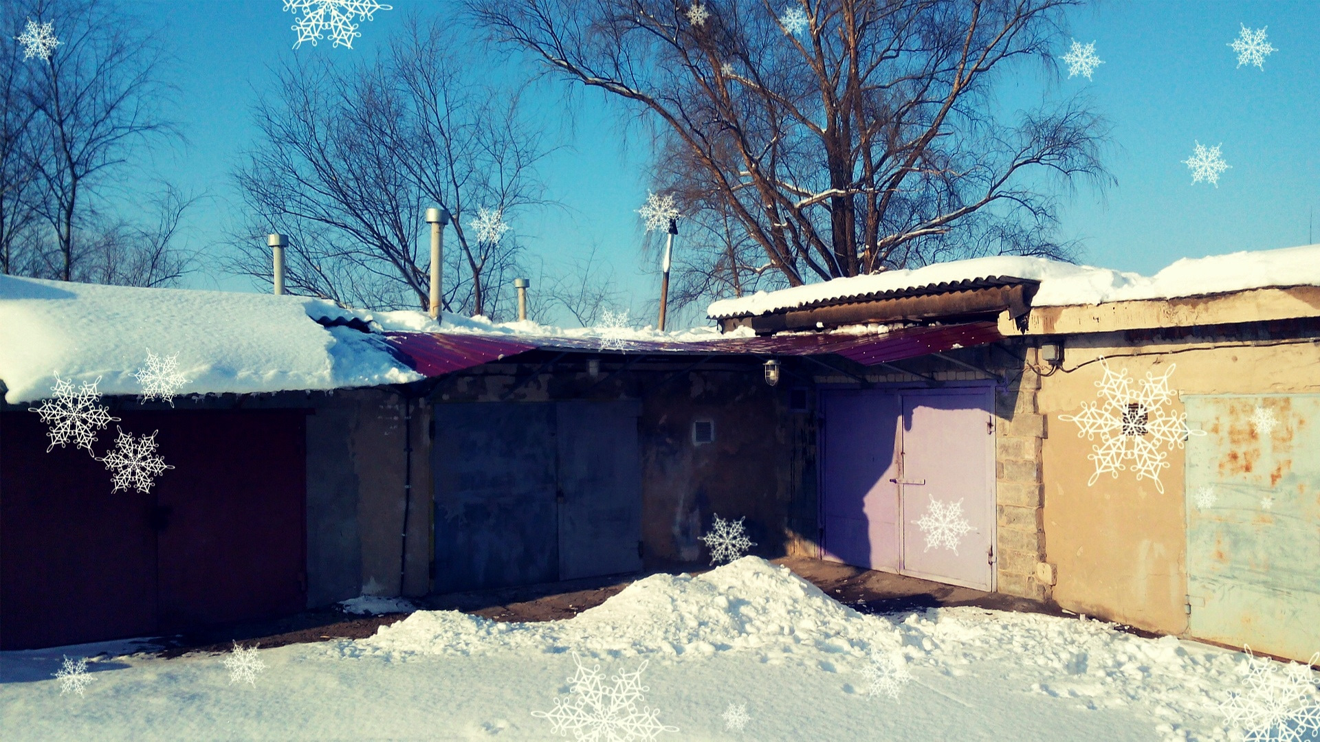 Фото гаражей зимой