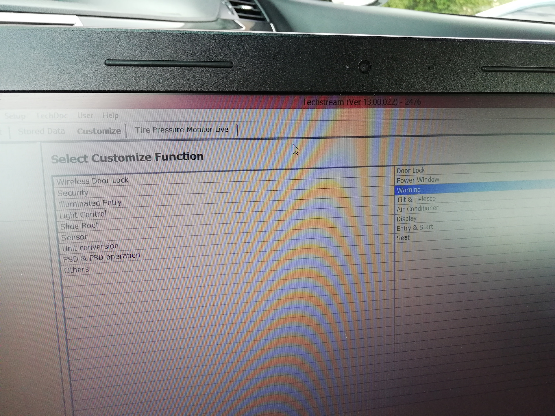 Warning function. Как отключить систему start stop через Techstream. Techstream customize display. Течстрим отключить зуммер ремня безопасности. Отключение ремня Lexus GS Drive.
