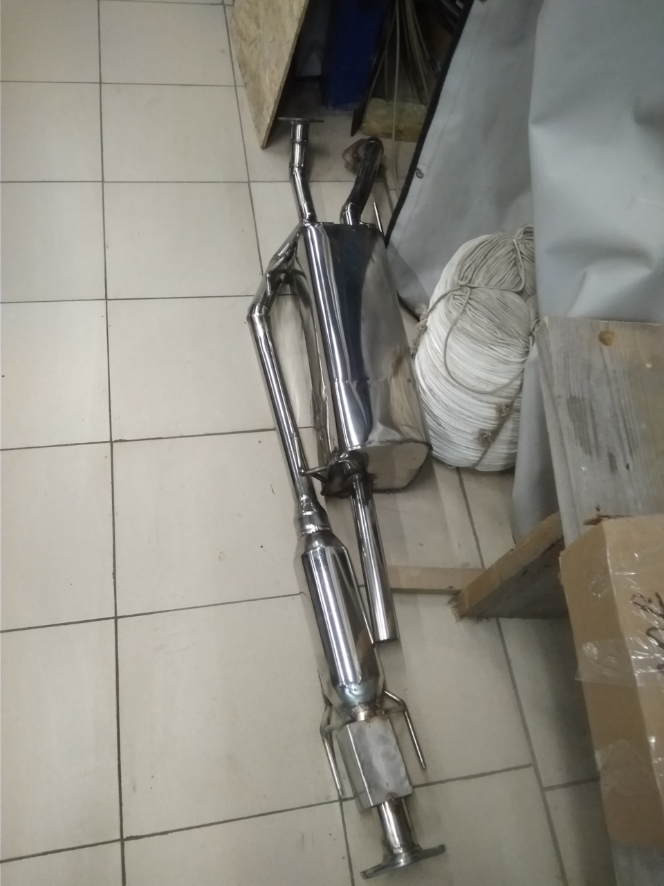 Выхлопная трасса из нержавейки. — Nissan Bluebird Sylphy (G11), 1,5 л ...