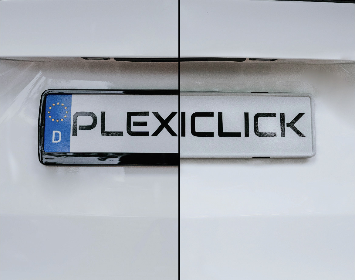 #16 Стайлинг: рамки для номеров plexiclick — Audi A5 (1G), 2 л, 2016 ...