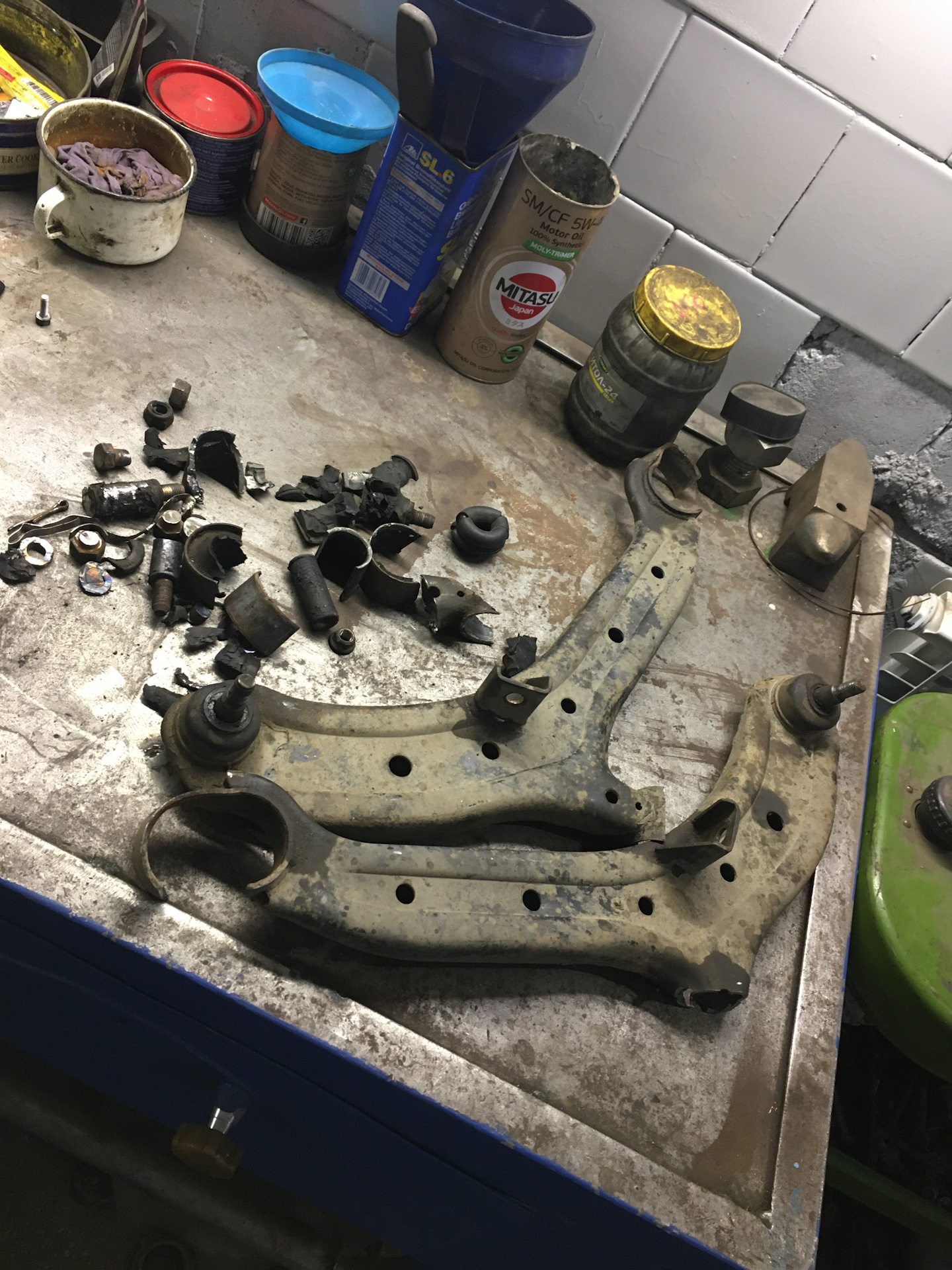Замена передних рычагов фирмы str — Hyundai Accent (2G), 1,5 л, 2005 ...