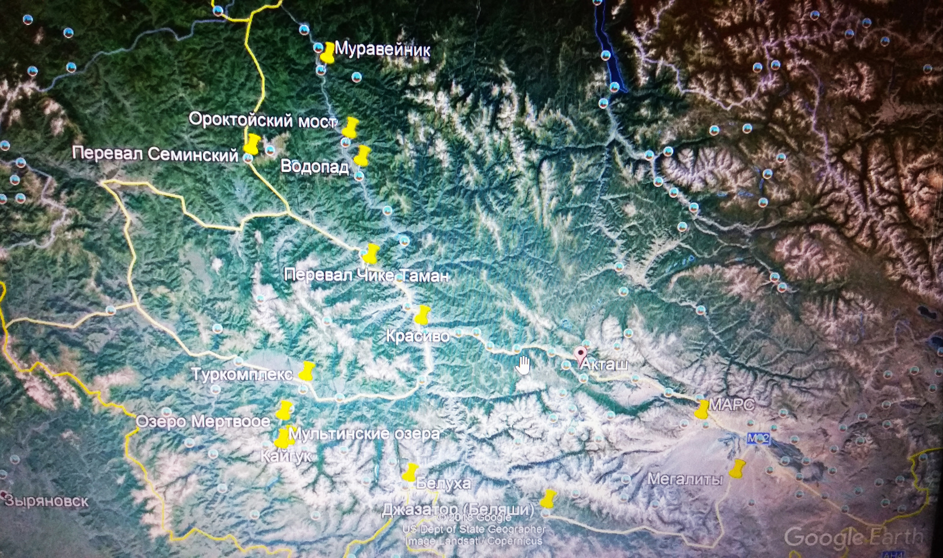 Перевал Чике Таман горный Алтай на карте
