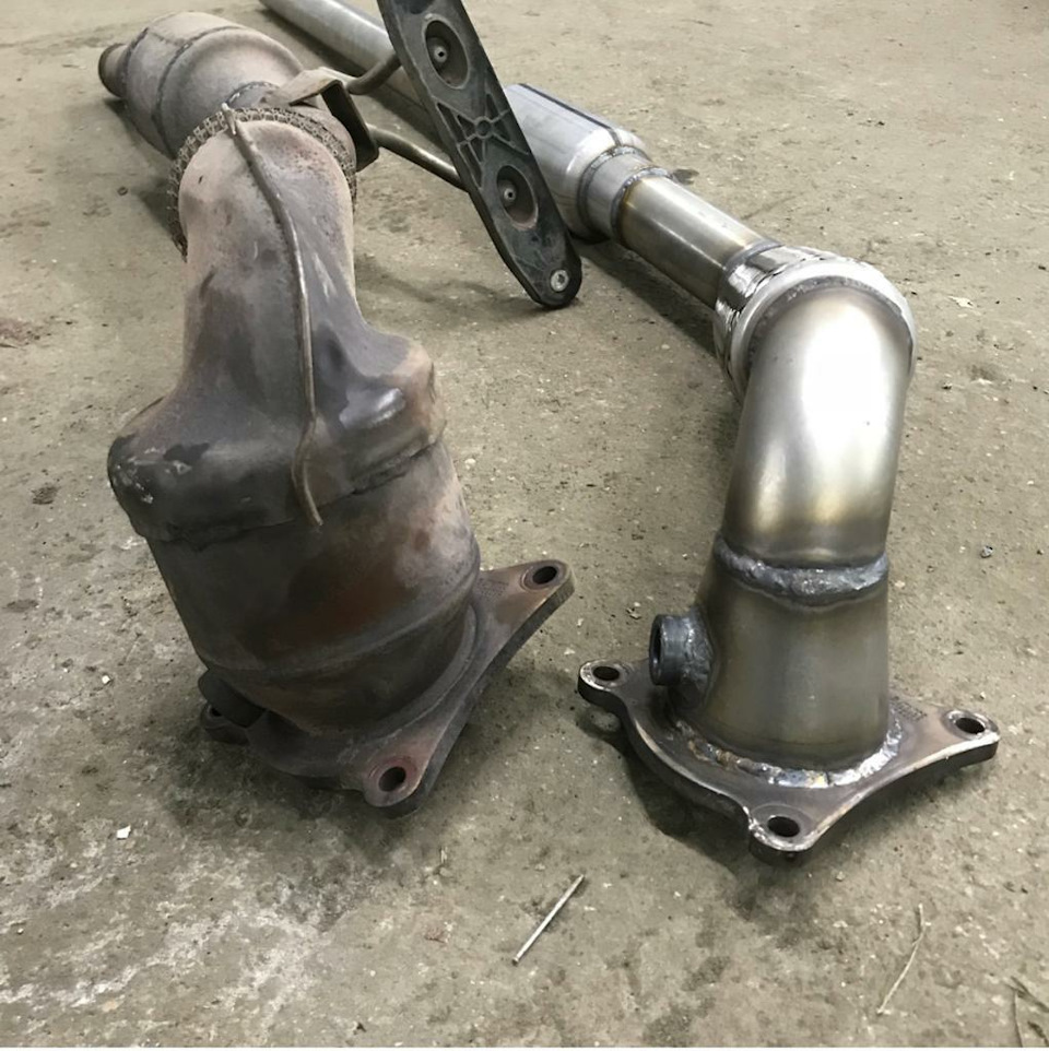 Даунпайп. Удаление катализатора. — DRIVE2