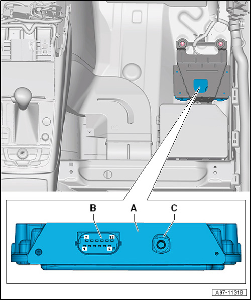 Расположение блока обработки изображений — Audi A6 (C7)