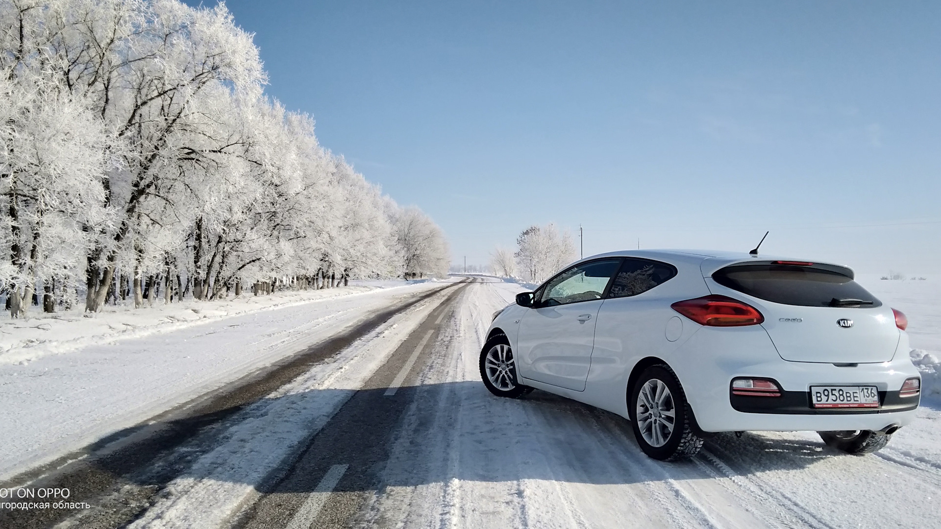 Разбитая Kia Ceed белая купе