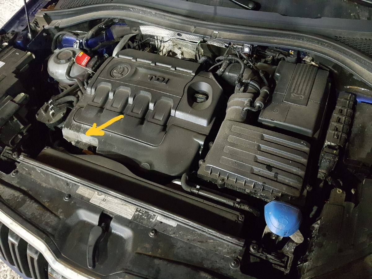 Защита моторного отсека от грязи — результат — Skoda Kodiaq (1G), 2 л ...