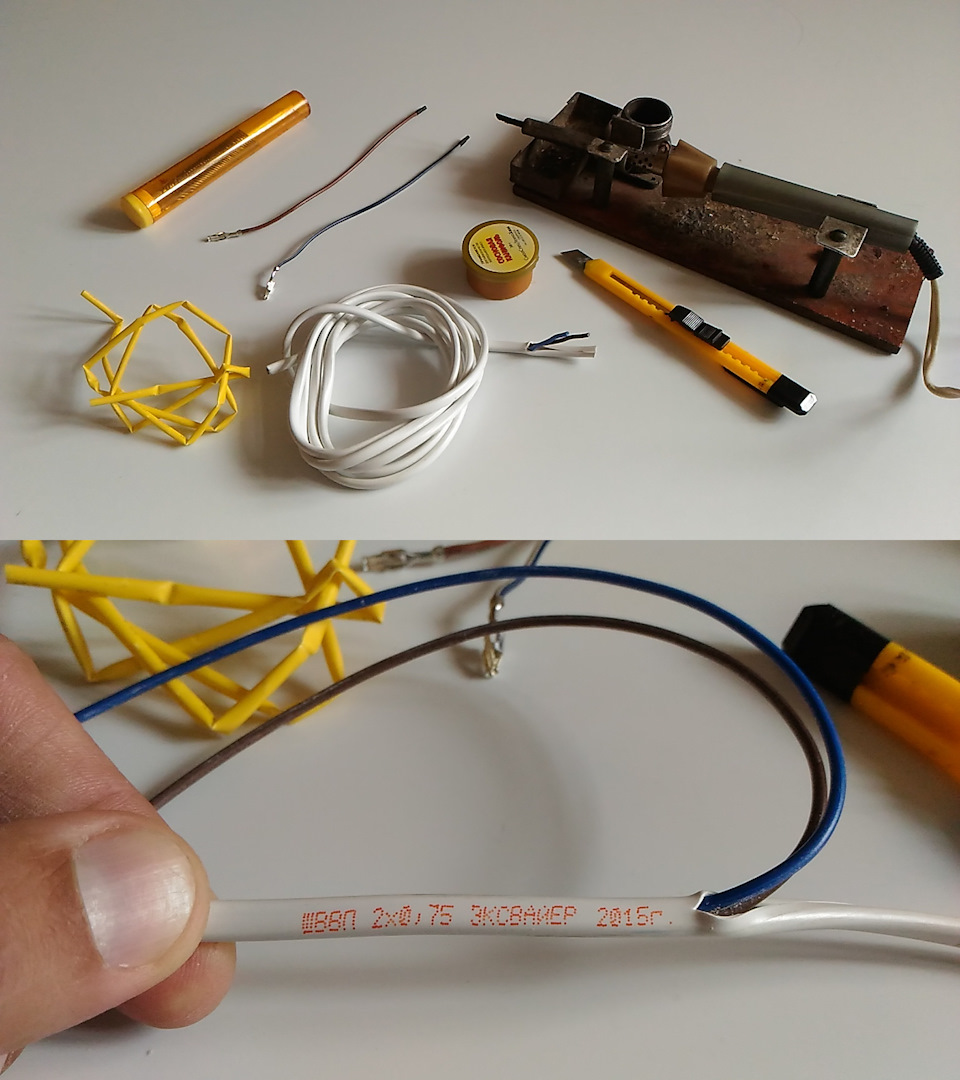 Для протяжки по двери использовал провод сечением 0,75. — Lada Granta