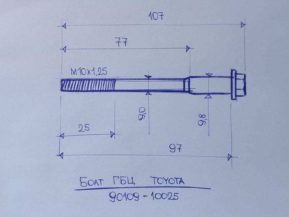 Как правильно замерить длину болта гбц ваз