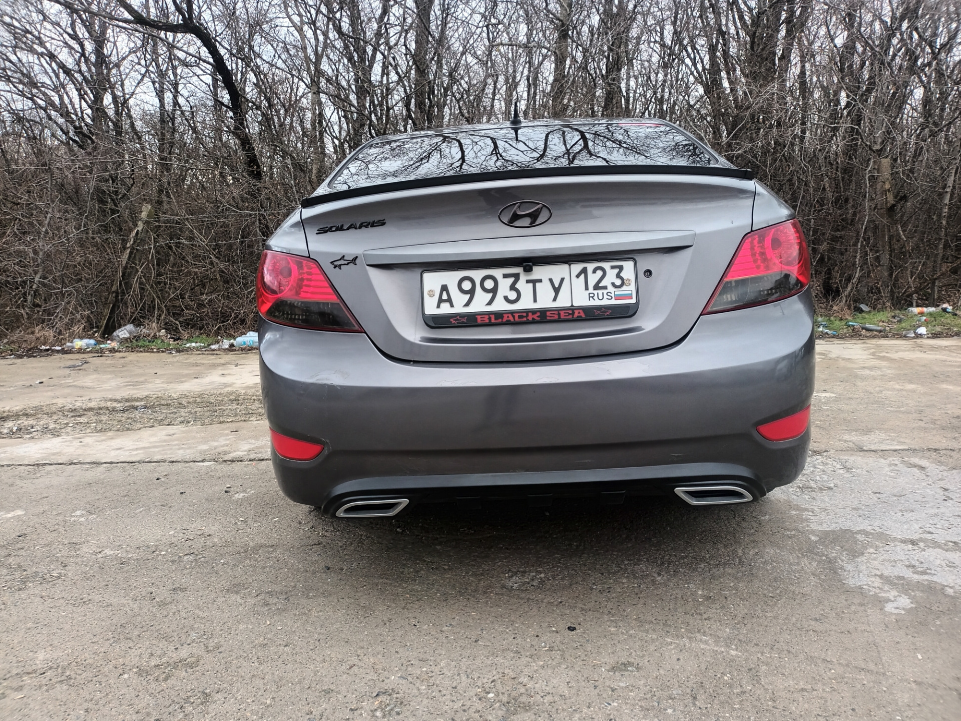 Дифузор заднего бампера — Hyundai Solaris (1G), 1,6 л, 2011 года ...
