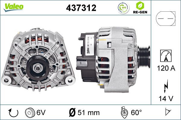 437312 Генератор Valeo | Запчасти на DRIVE2