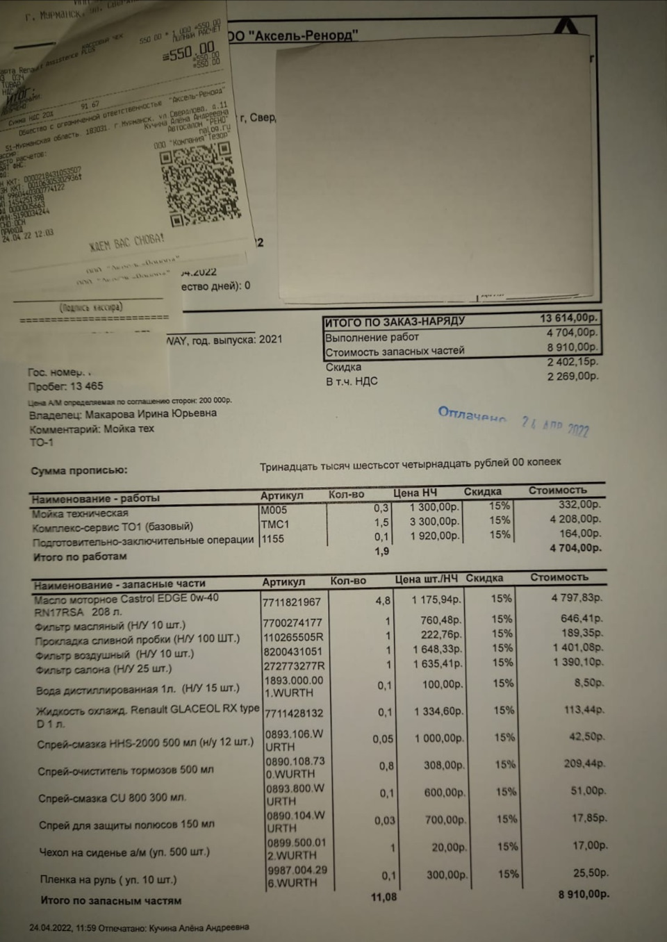 Вот и год прошёл. ТО первое и страховки. — Renault Sandero Stepway (2G),  1,6 л, 2021 года | техосмотр | DRIVE2