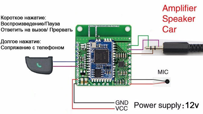 Схема подключения блютуз модуля