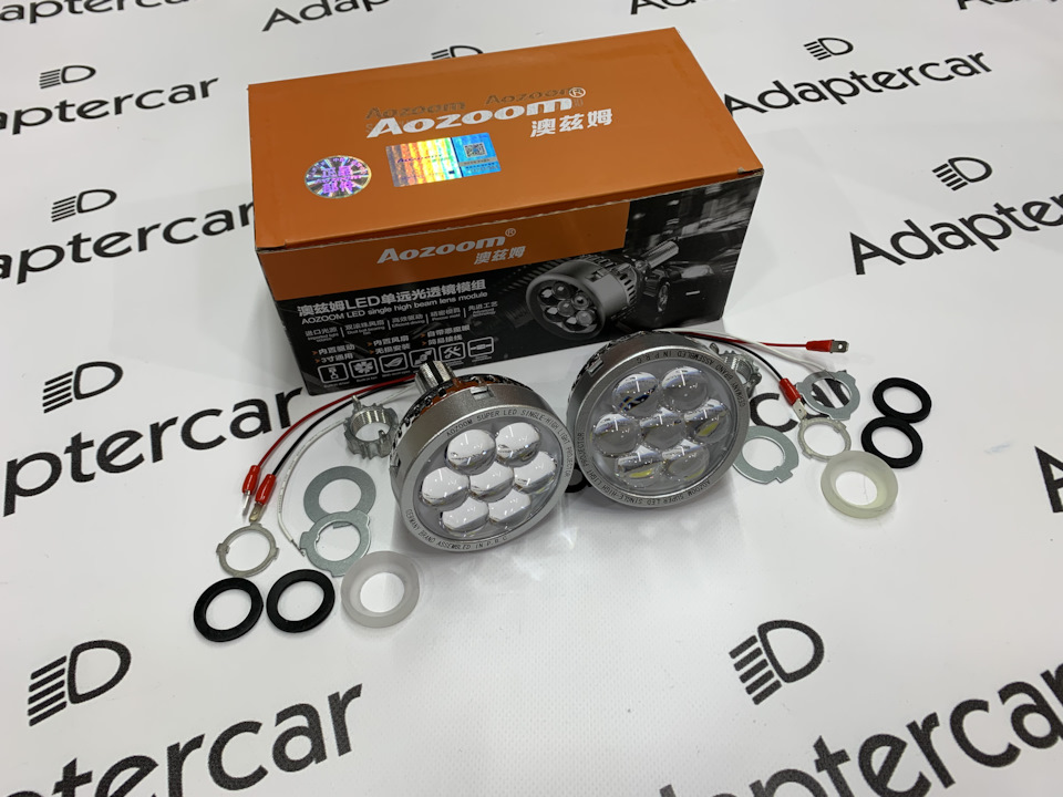 Линзы дальнего света светодиодные Aozoom ALPD-04 с функцией ДХО(Паучий ...
