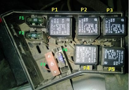 Держатели реле и предохранителей в дополнительном блоке Приора Сообщество "Авт