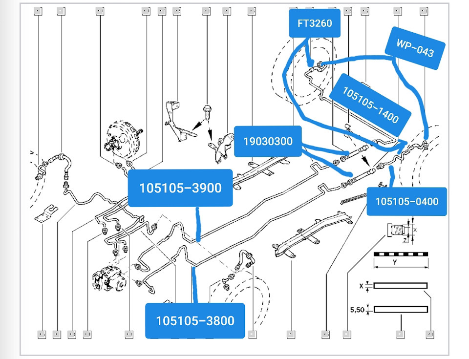 Схема тормозных трубок рено лагуна 1