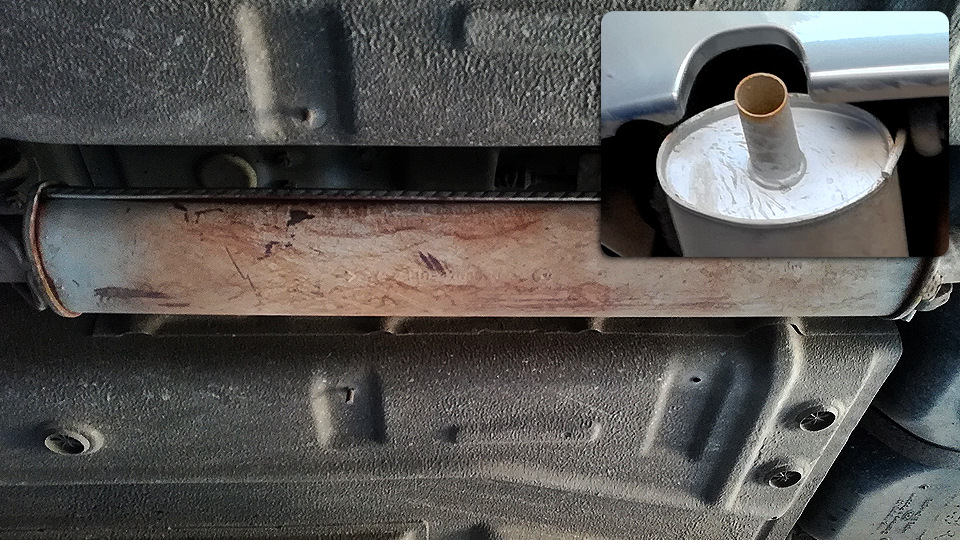 Замена глушителя и резонатора на Калине 1. — Lada Калина хэтчбек, 1,6 л ...