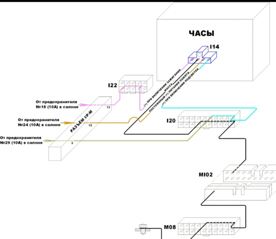 часы в машине схема (89) фото