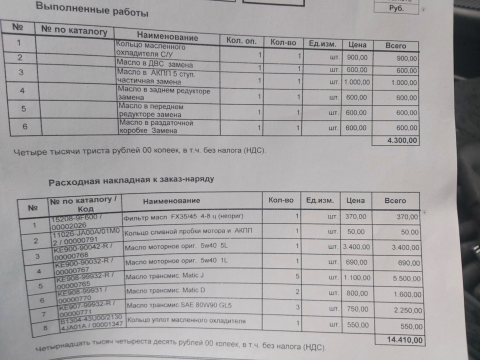45. Плановое ТО — Infiniti FX (1G), 4,5 л, 2007 года | визит на сервис ...