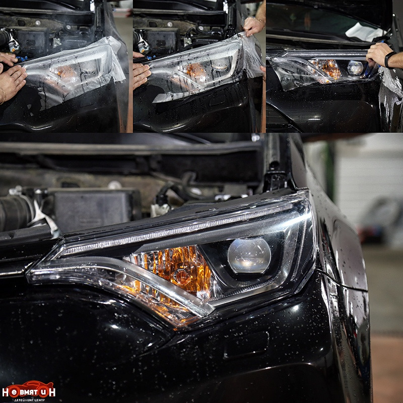 Блестящие глянцевые фары новой машины довольно быстро тускнеют ...