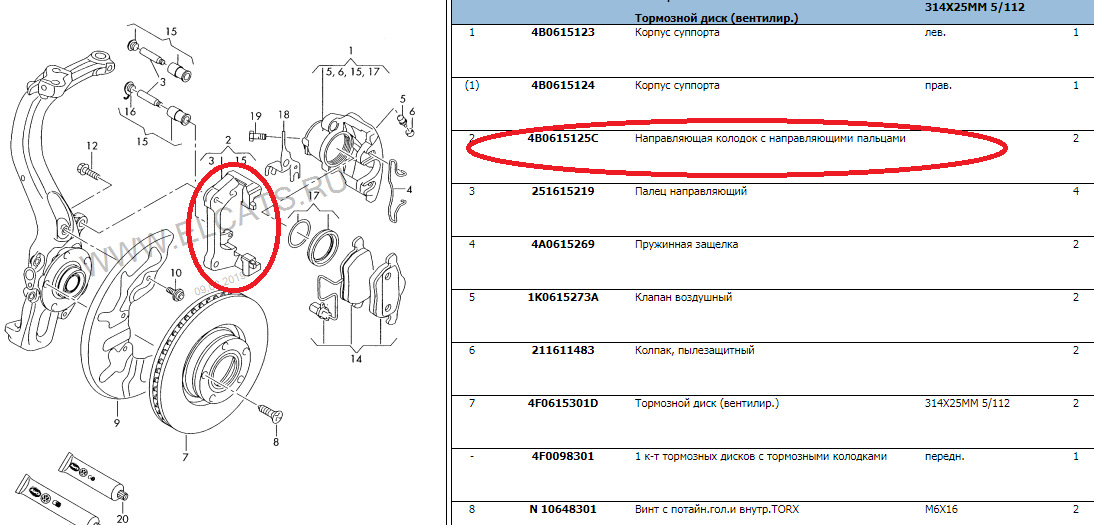 Неравномерный износ передних колодок — Audi A6 (C6), 2,4 л, 2007 года ...